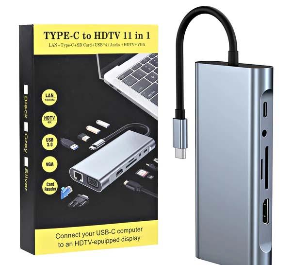 HUB USB C Multi-function Adapter 11 Ports